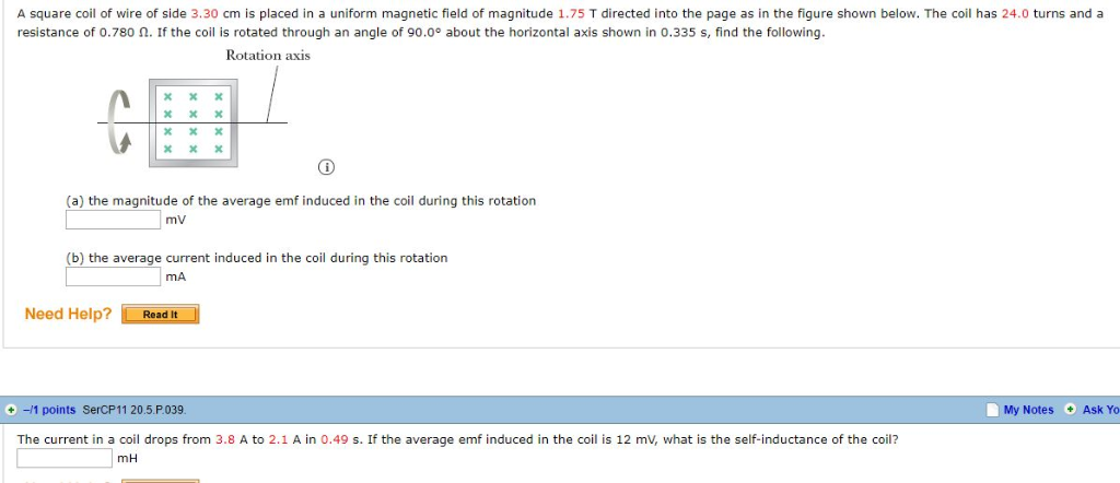 Solved A square coil of wire of side 3.30 cm is placed in a | Chegg.com