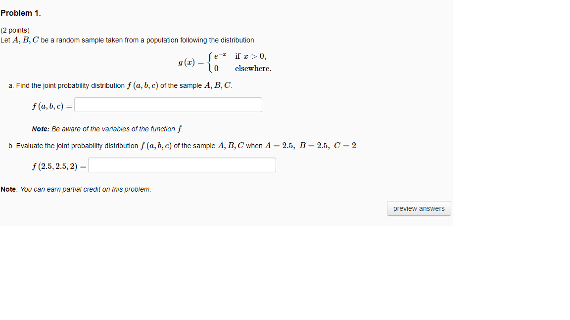 Solved Problem 1. (2 Points) Let A, B, C Be A Random Sample | Chegg.com