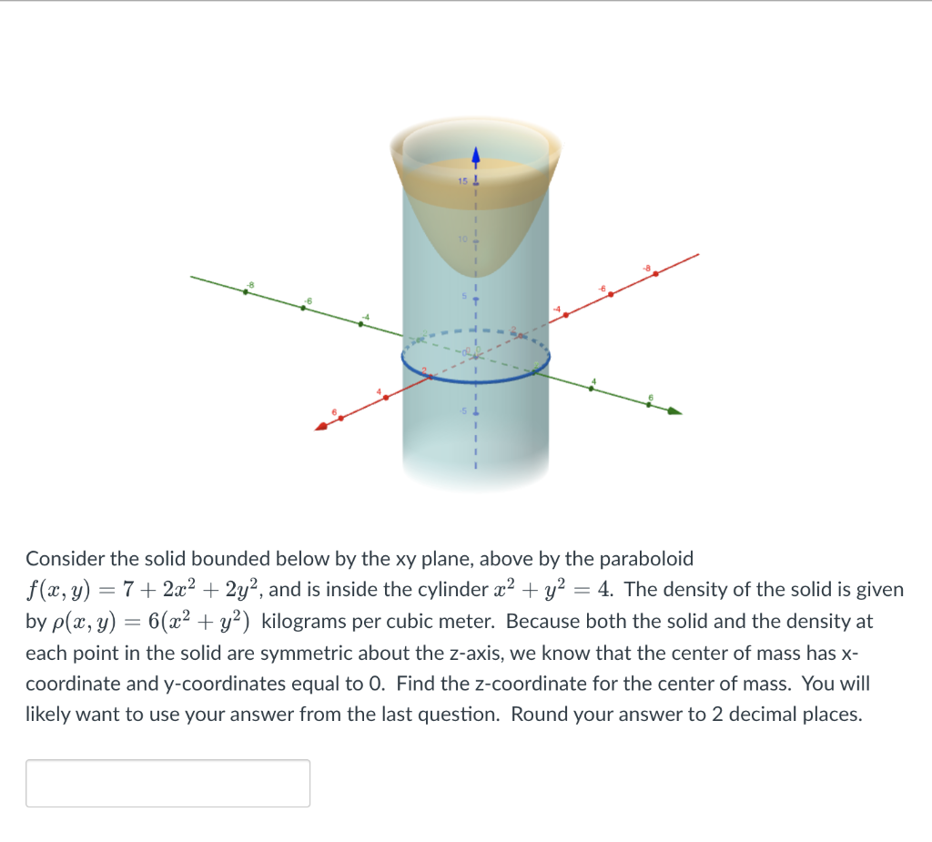 Solved Consider the solid bounded below by the xy plane, | Chegg.com