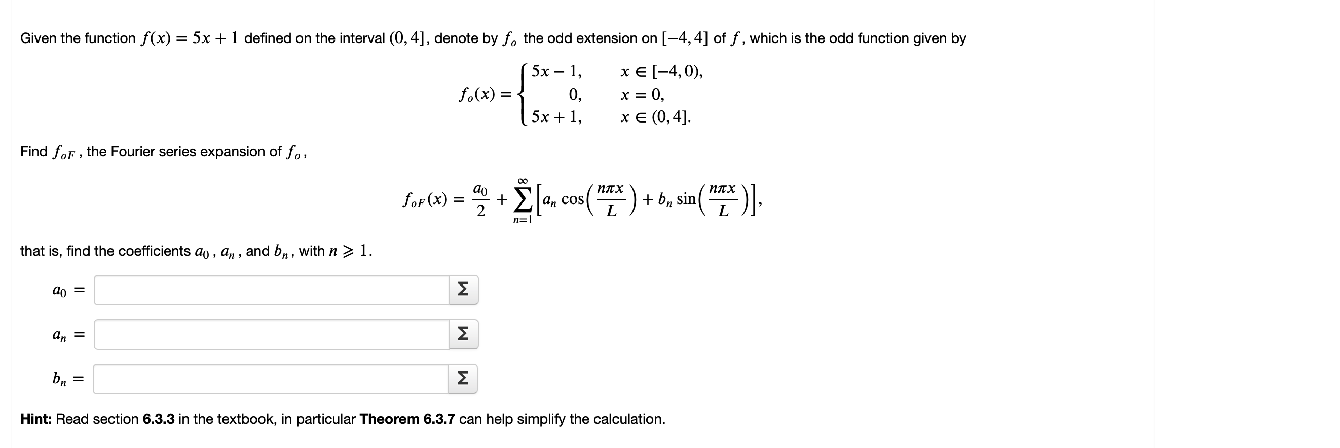 Solved Given The Function F X 5x 1 ﻿defined On The Interval