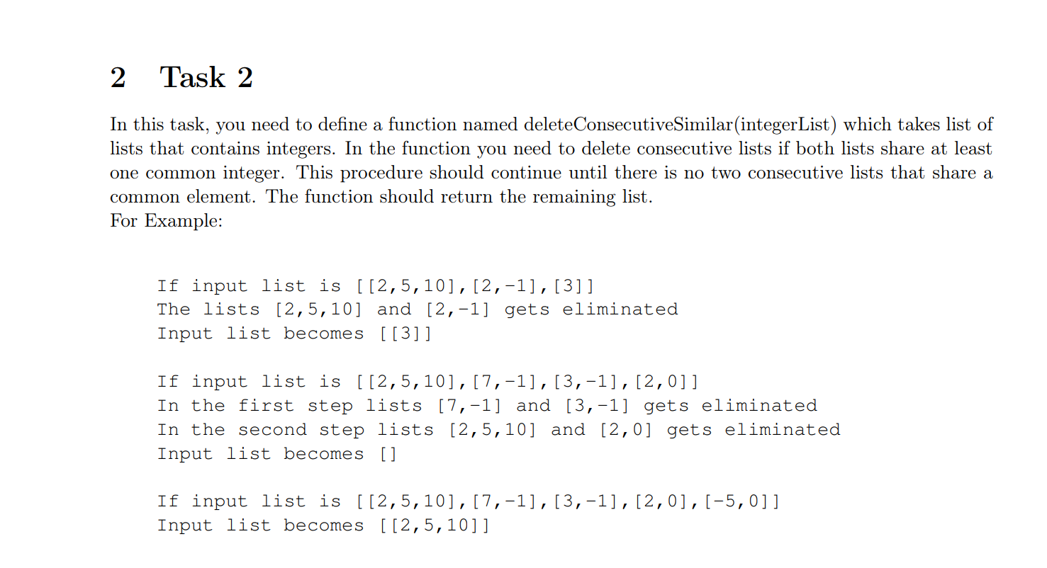 Solved 2 Task 2 In this task, you need to define a function | Chegg.com