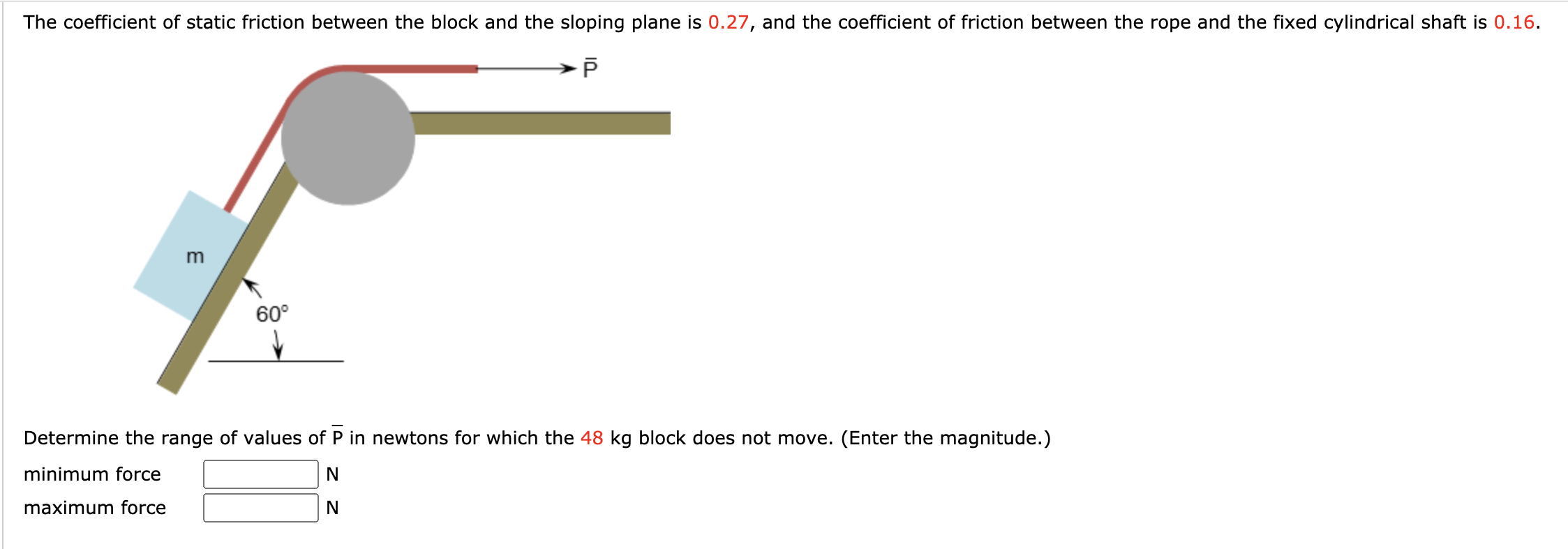 Solved The coefficient of static friction between the block | Chegg.com