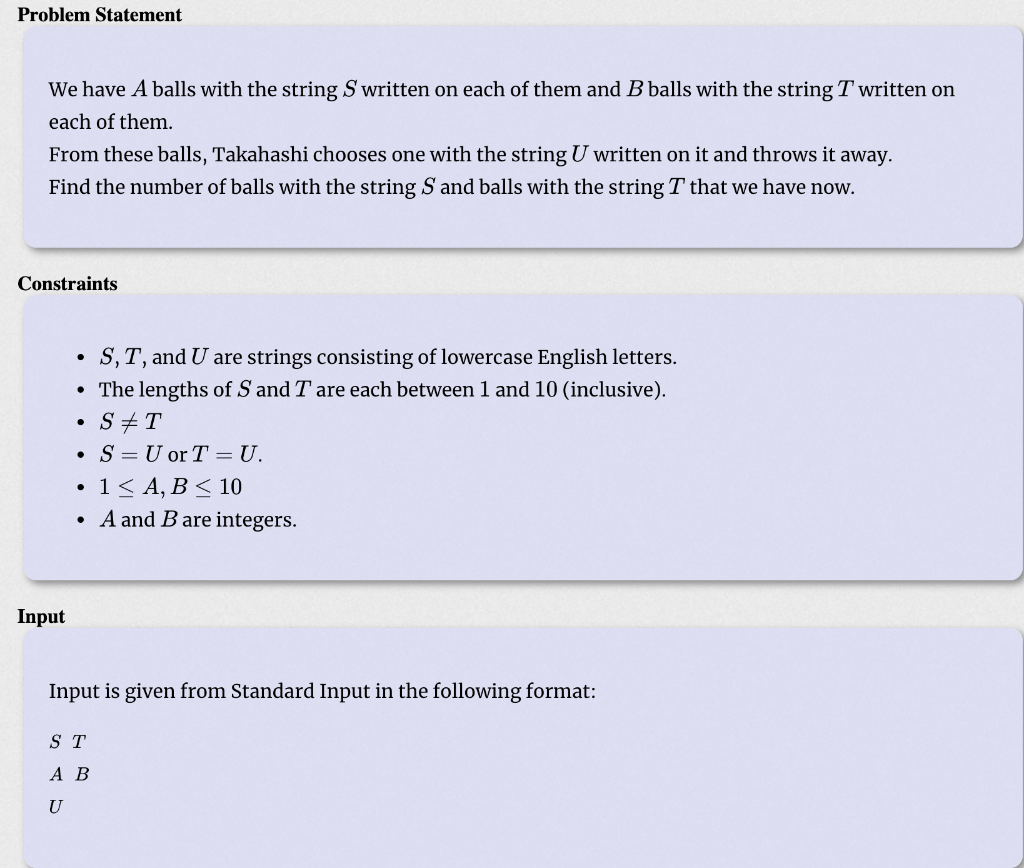 Solved Problem Statement We have A balls with the string S | Chegg.com