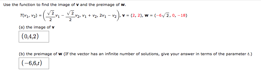 Use The Function To Find The Image Of V And The Chegg Com