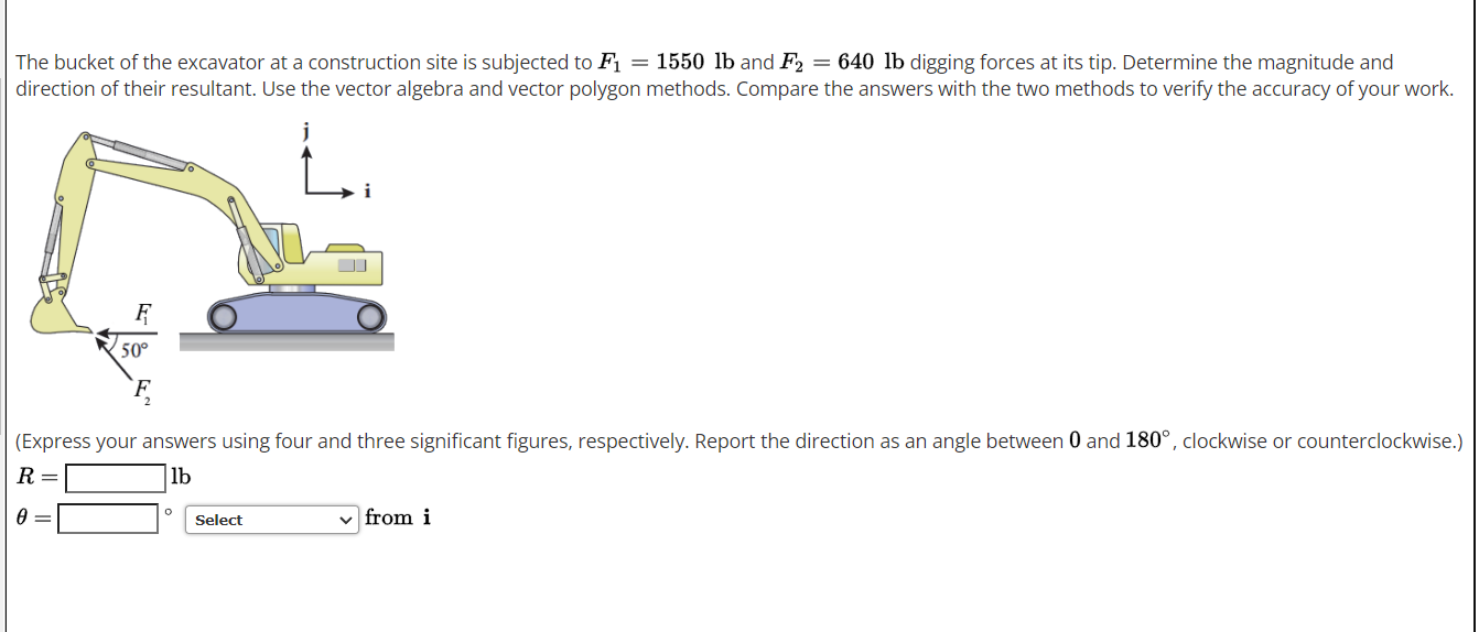 Solved The bucket of the excavator at a construction site is