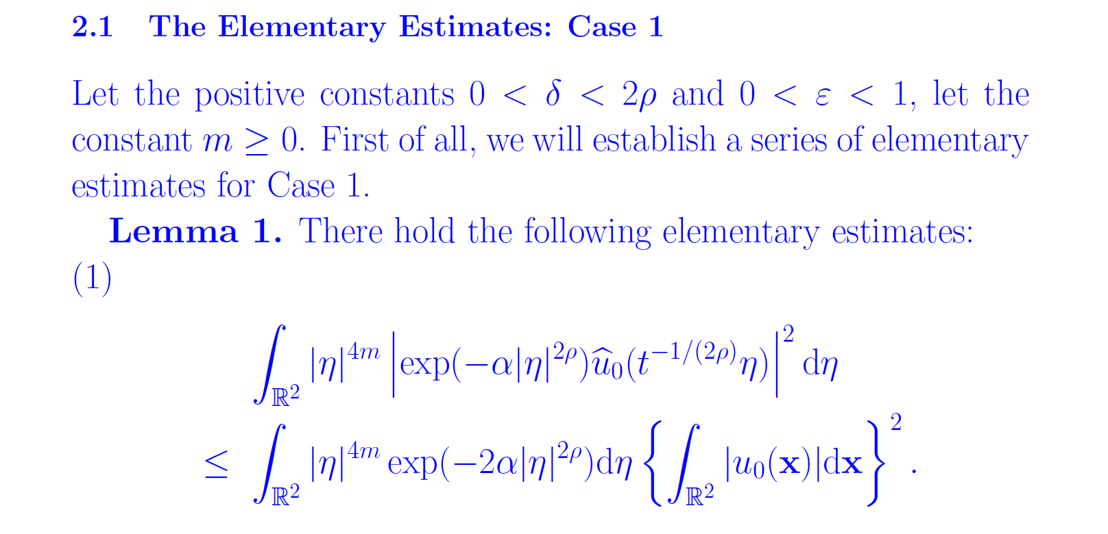 Solved The Elementary Estimates: Let the positive constants | Chegg.com