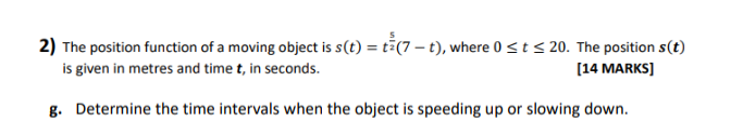 Solved 2) The position function of a moving object is | Chegg.com