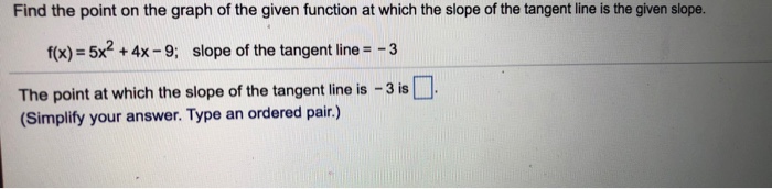 Solved Find the point on the graph of the given function at | Chegg.com