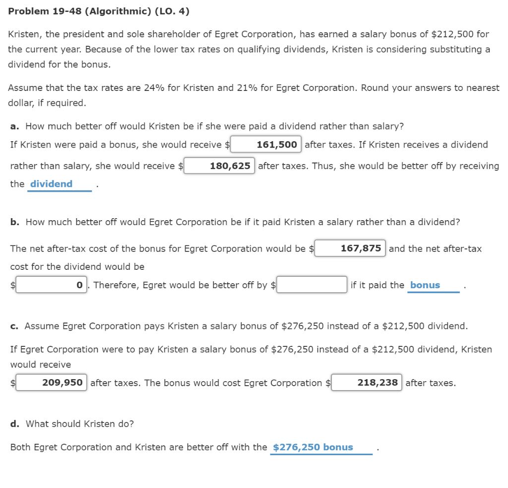 Solved Problem 19-48 (Algorithmic) (LO. 4) Kristen, The | Chegg.com