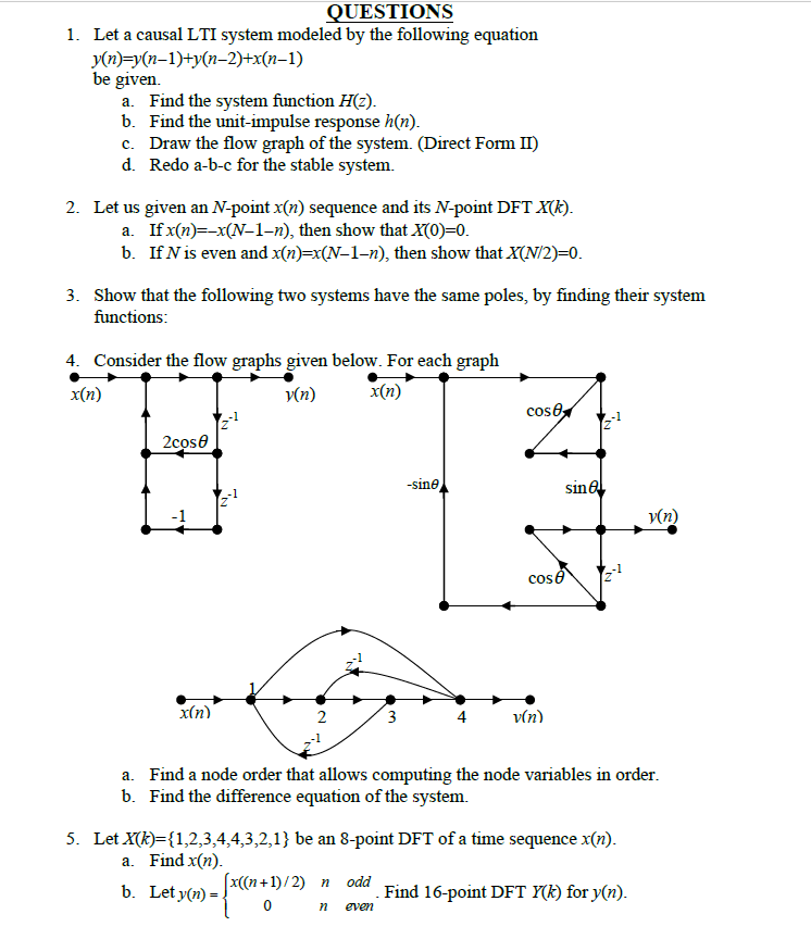 Solved Questions 1 Let A Causal Lti System Modeled By Th Chegg Com