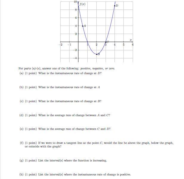 Solved 10 (2) ID क 4 T - 2 -1 2 6 4 For parts (a)-(e), | Chegg.com