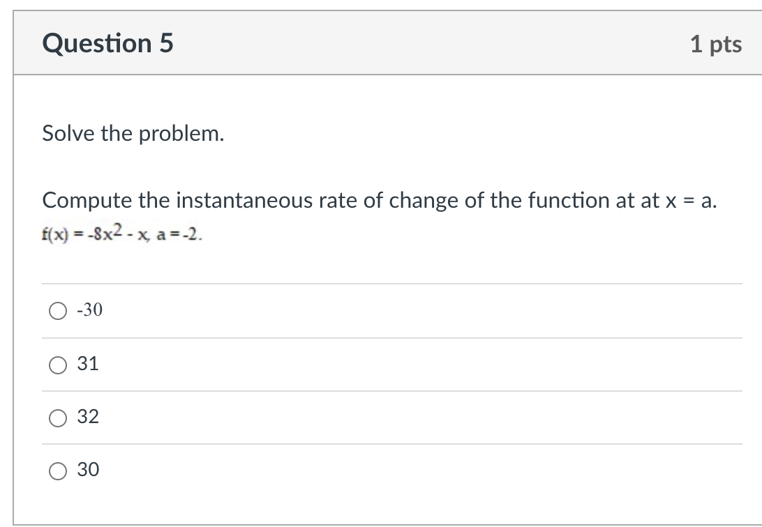 Solved Solve The Problem. Compute The Instantaneous Rate Of | Chegg.com