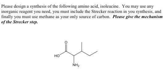 Solved Design a synthesis of the following amino acid, | Chegg.com