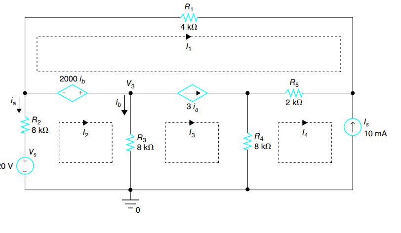 Solved Find Node Voltage V3 Using Mesh Analysis | Chegg.com