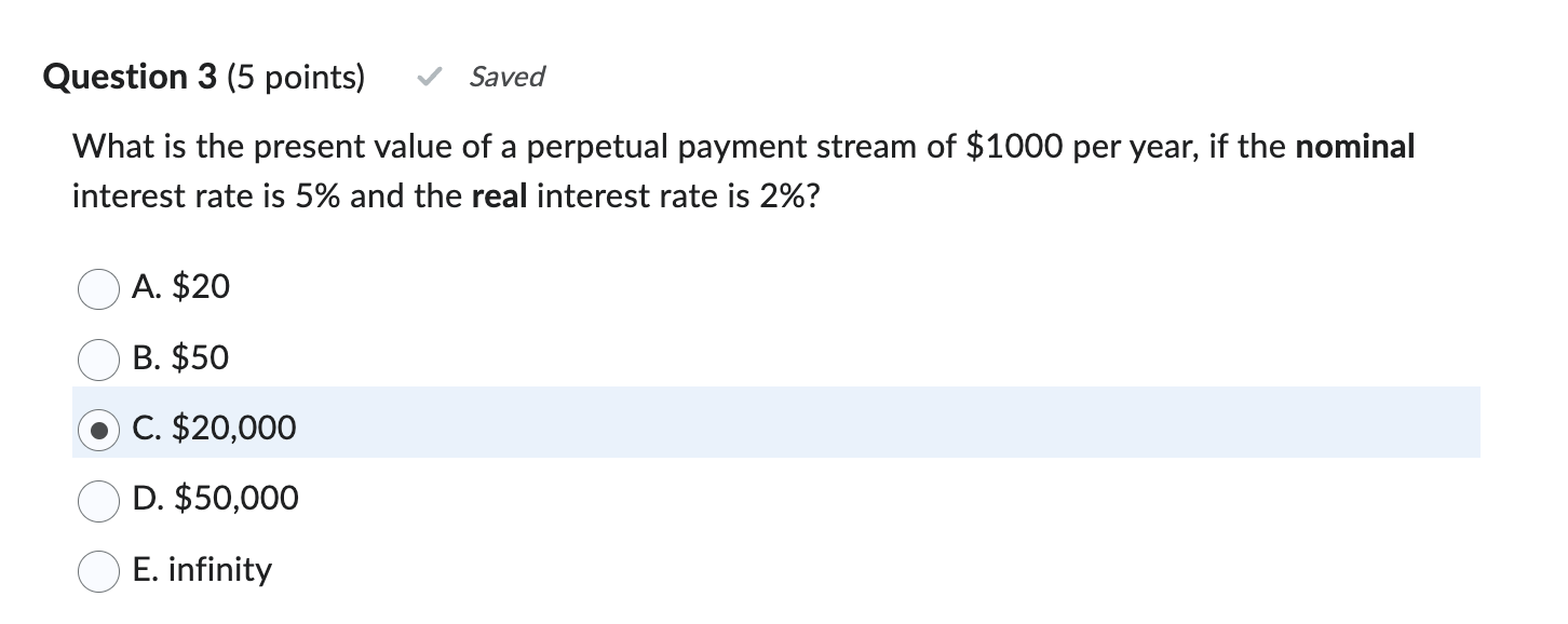 Solved What Is The Present Value Of A Perpetual Payment Chegg Com   Php7agRkQ