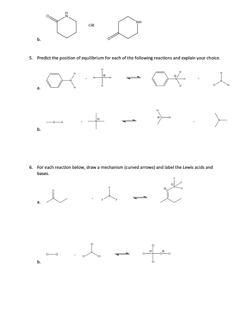 Solved B. OR 5. Predict The Position Of Equilibrium For Each | Chegg.com