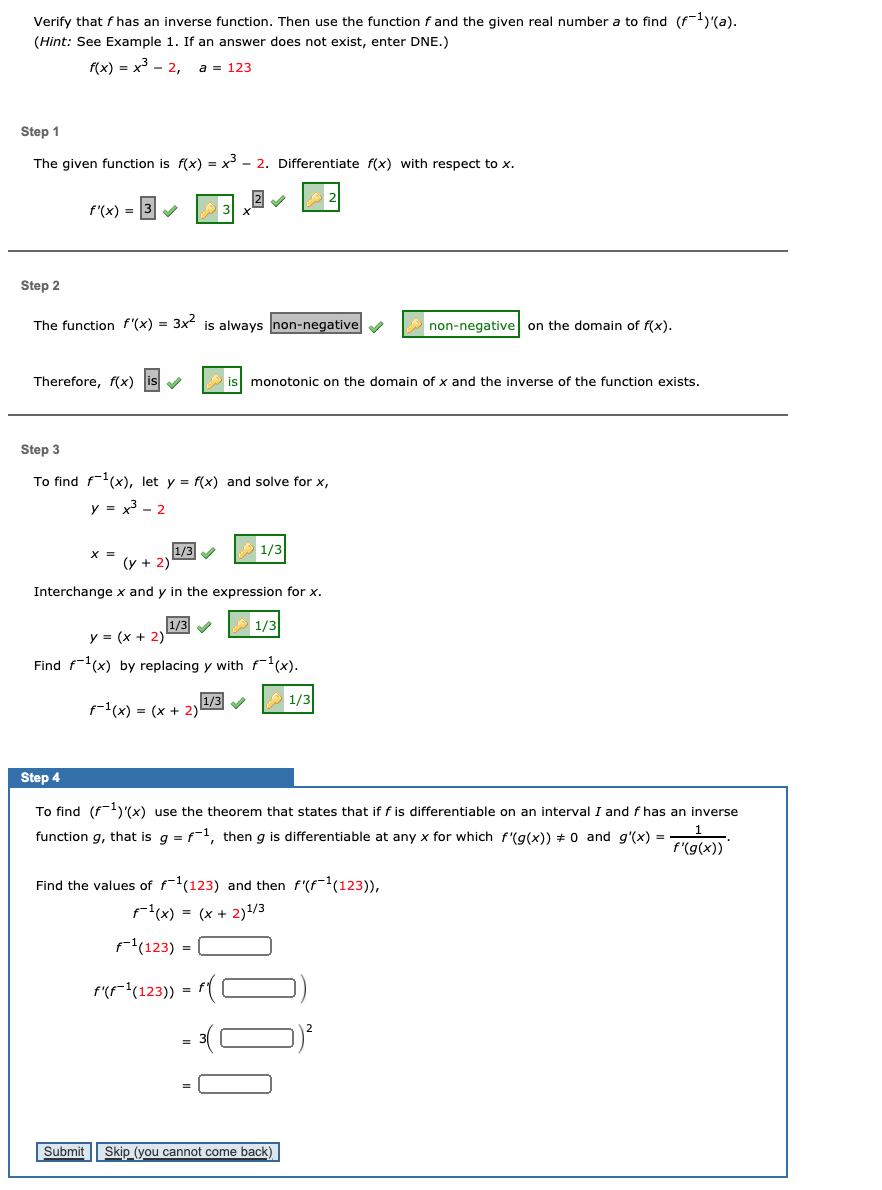 Solved Verify That F Has An Inverse Function. Then Use The | Chegg.com