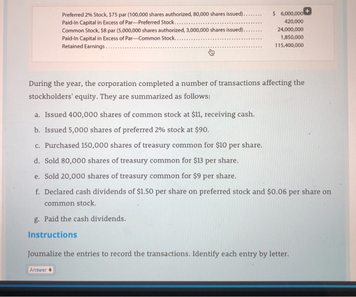 Solved PR 13-3A Selected stock transactions Obj. 3, 4,6 The | Chegg.com