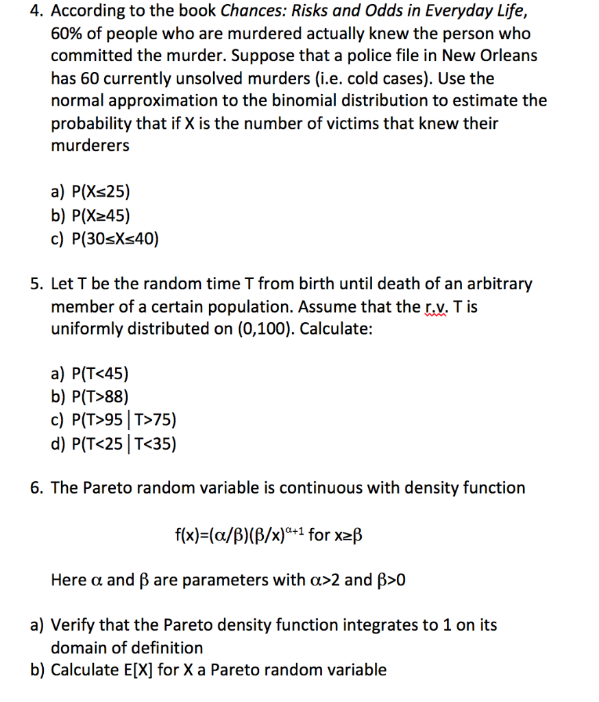 Solved 4 According To The Book Chances Risks And Odds I Chegg Com