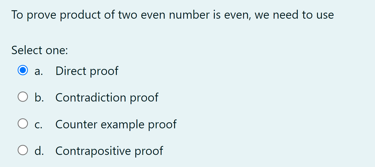 Solved To prove product of two even number is even, we need | Chegg.com