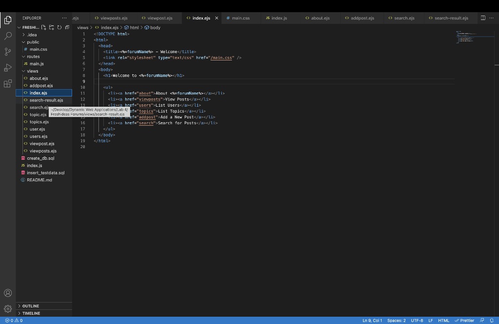 Solved I use Visual Studio Code, Nodejs, Mysql, I need to | Chegg.com