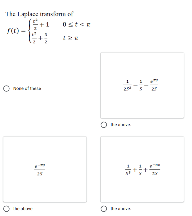 Solved The Laplace transform of - +1 0 | Chegg.com
