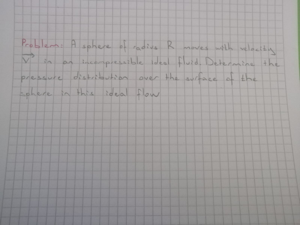 Solved Problem: A sphere of radius R moves with velocit v in | Chegg.com