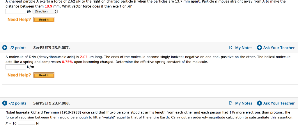 Solved A charged particle A exerts a force of 2.62 N to the | Chegg.com