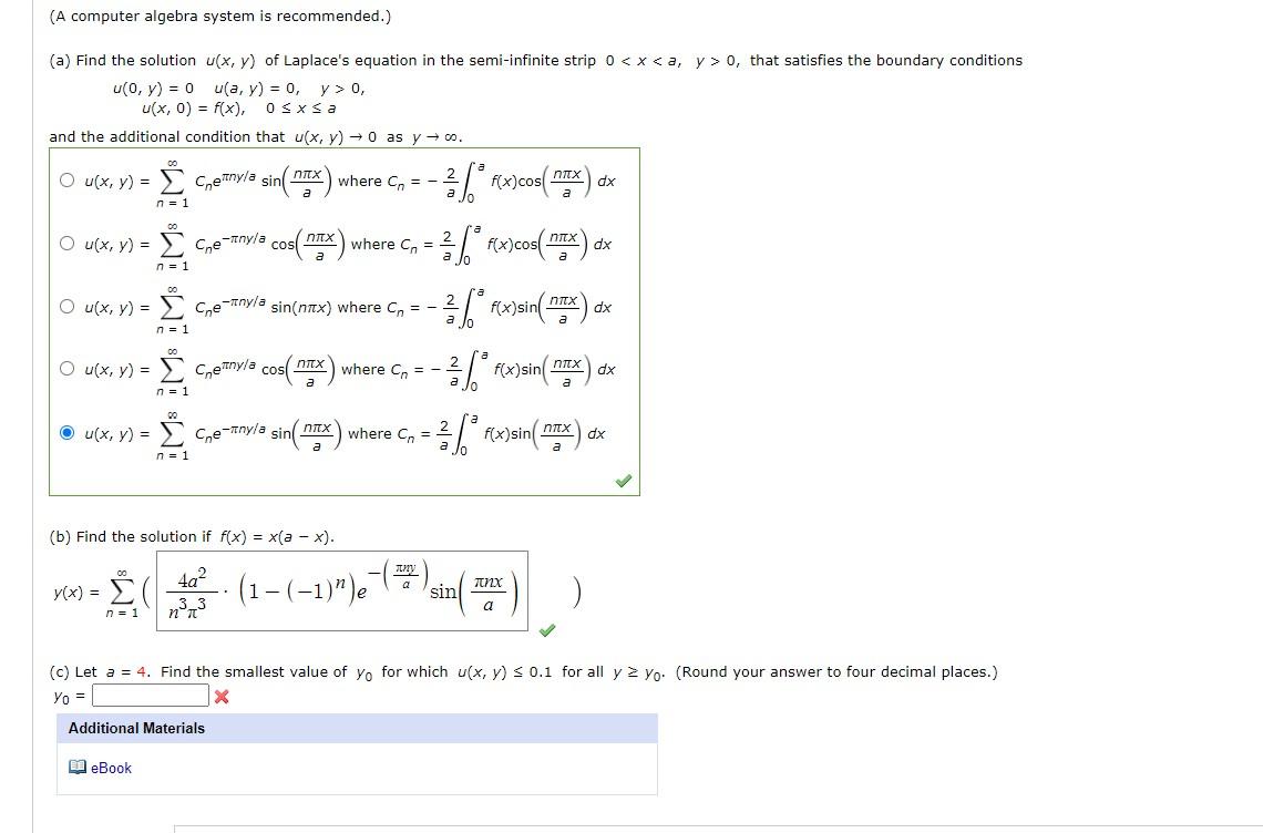 Solved A Computer Algebra System Is Recommended A Fi Chegg Com