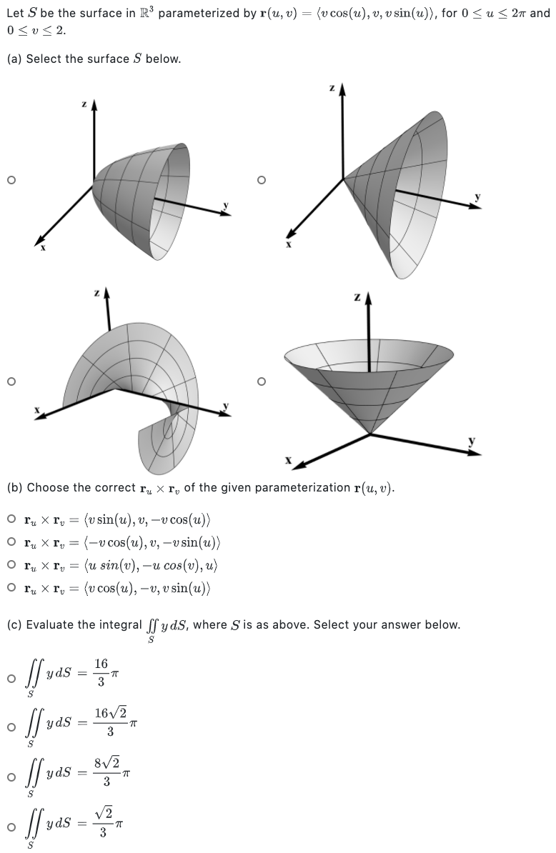 Solved Let S Be The Surface In R3 Parameterized By R U V Chegg Com