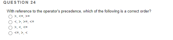 Solved QUESTION 24 With reference to the operator's | Chegg.com