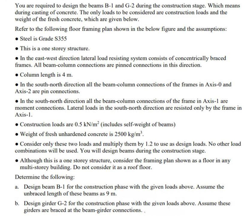 Solved You are required to design the beams B-1 and G-2 | Chegg.com