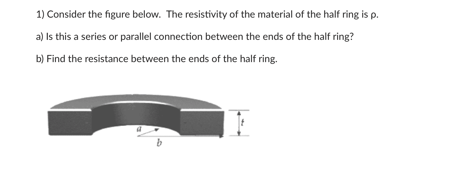 Solved 1) Consider the figure below. The resistivity of the | Chegg.com