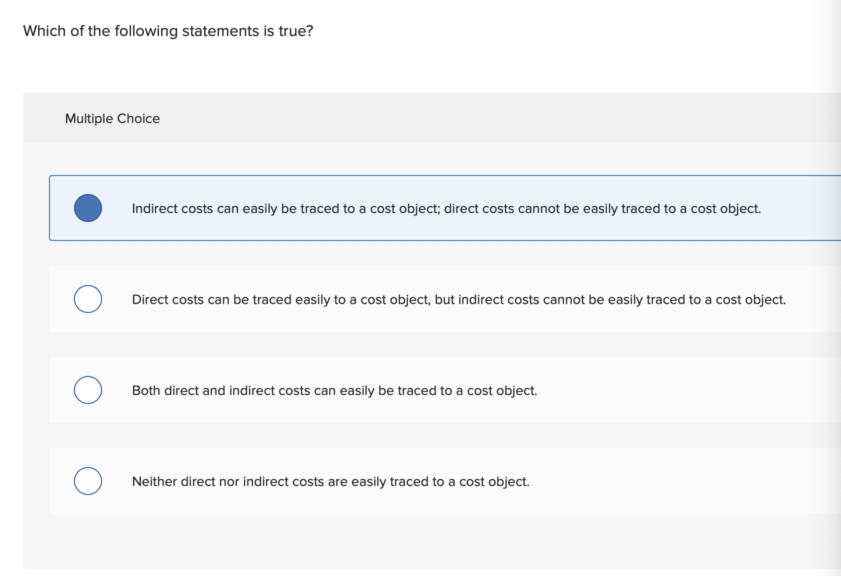 Solved Which of the following statements is true? Multiple | Chegg.com