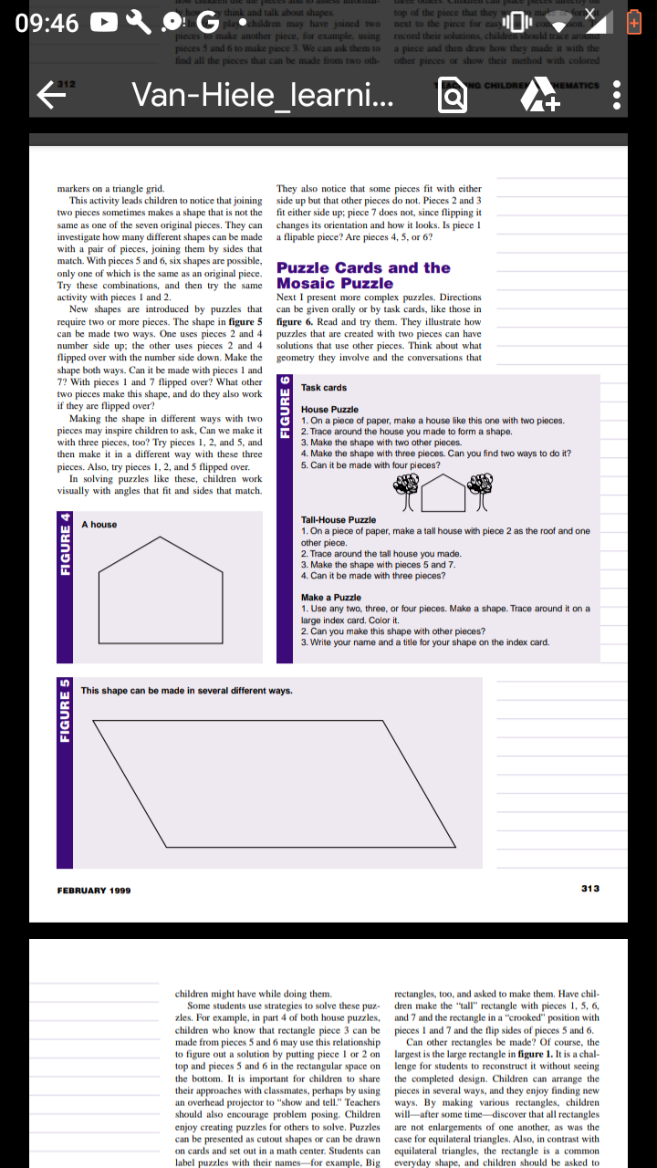 1. Read the article: use the The van Hiele Tangram- | Chegg.com