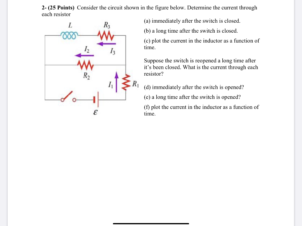 Solved w 2- (25 Points) Consider the circuit shown in the | Chegg.com