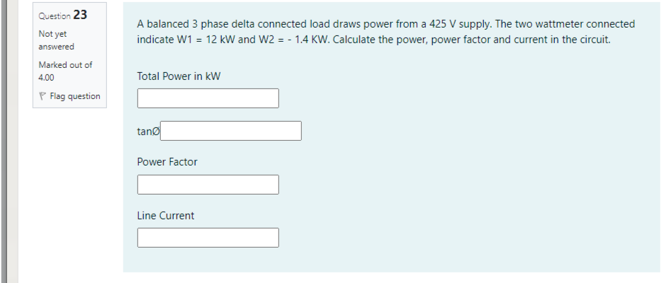 Solved A balanced 3 phase delta connected load draws power | Chegg.com