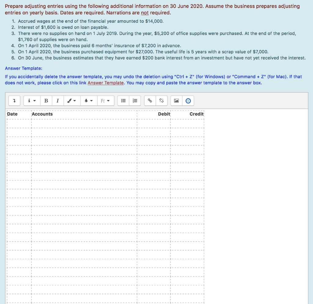 Solved Prepare Adjusting Entries Using The Following | Chegg.com