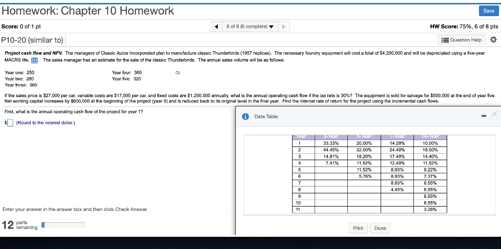 Solved Homework: Chapter 10 Homework Save Score: 0 of 1 pt 8 | Chegg.com