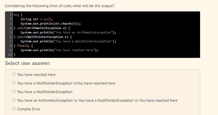 Solved Considering the following lines of code, what will be | Chegg.com