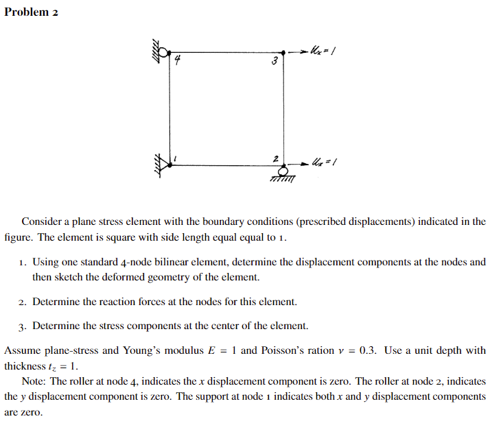 Solved Problem 2 Consider a plane stress element with the | Chegg.com