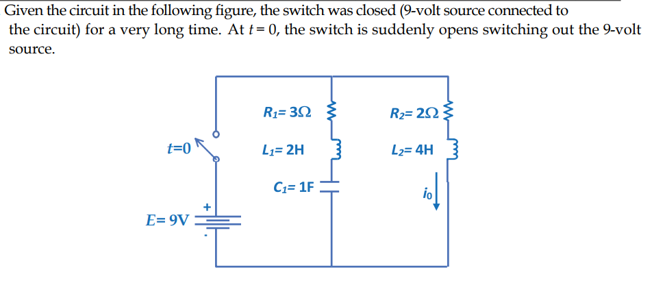 Solved Draw The Laplace Transform Circuit After The Switch | Chegg.com