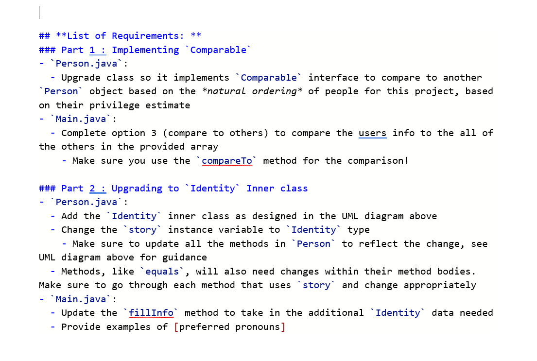 Please follow the list of the requirements using | Chegg.com