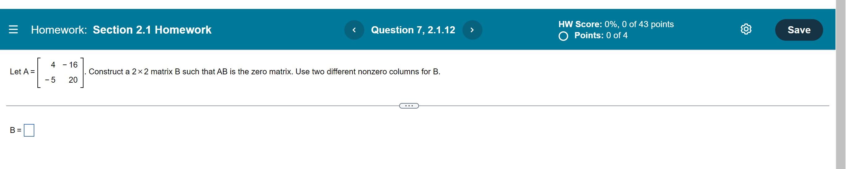 Solved Homework: Section 2.1 Homework Let A = B = 4 - 5 - 16 | Chegg.com