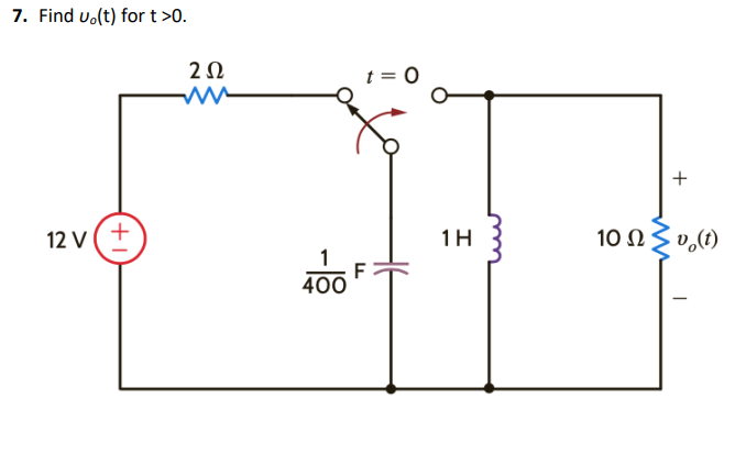 Solved 7. Find uo(t) for t>0. | Chegg.com