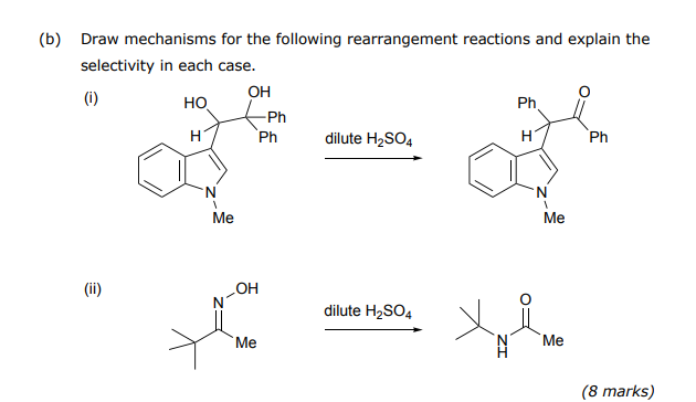 Solved (b) Draw Mechanisms For The Following Rearrangement | Chegg.com