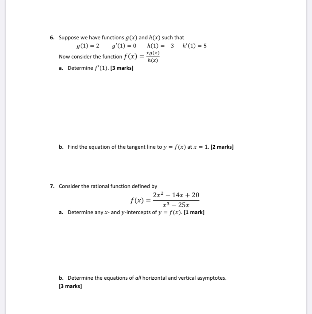 6 Suppose We Have Functions G X And H X Such That Chegg Com