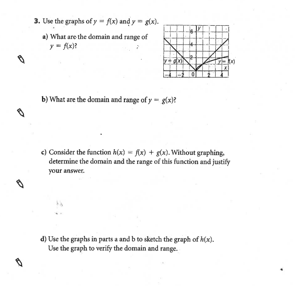 Solved 3 Use The Graphs Of Y F X And Y G X A Wha Chegg Com