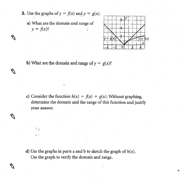 3 Use The Graphs Of Y F X And Y G X A What Chegg Com