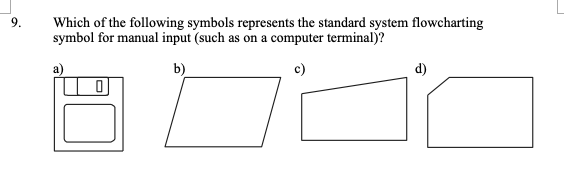 (Solved) : 5 Following Symbols Represents Standard Systems Flowcharting ...